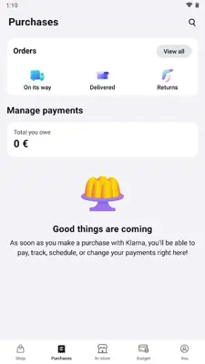 Klarna android App screenshot 1